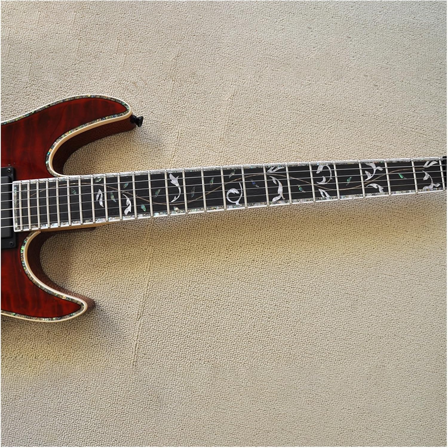 Easy to Carry Red 39 Inches Headless Electric Guitar with Basswood Body Rosewood Fretboard Professional Headless Guitar