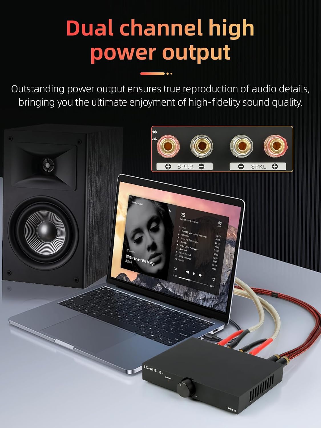 FX-Audio- FX1602A Stereo 2 Channel Amplifier Home Audio AMP TPA3255 Class D Power Amp for Home Theater System Passive Bookshelf Tower Speakers with 32V Power Supply