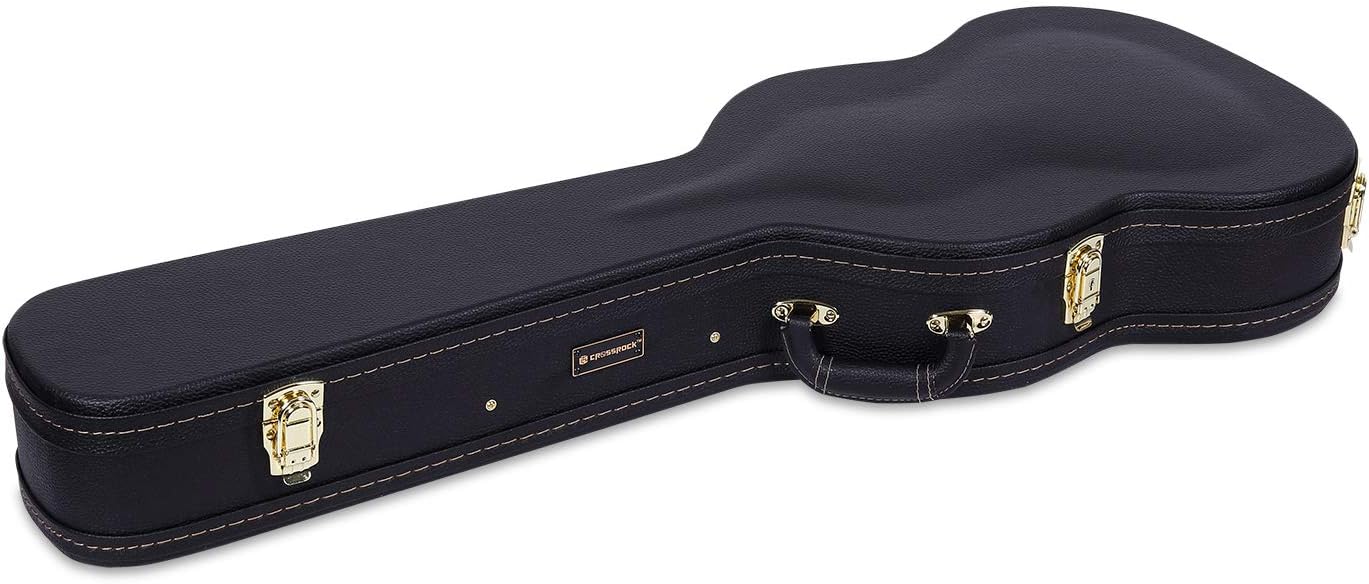 Crossrock Hardshell Arch Top wood case fits SG Electric Guitars-Black(CRW600SGBK)