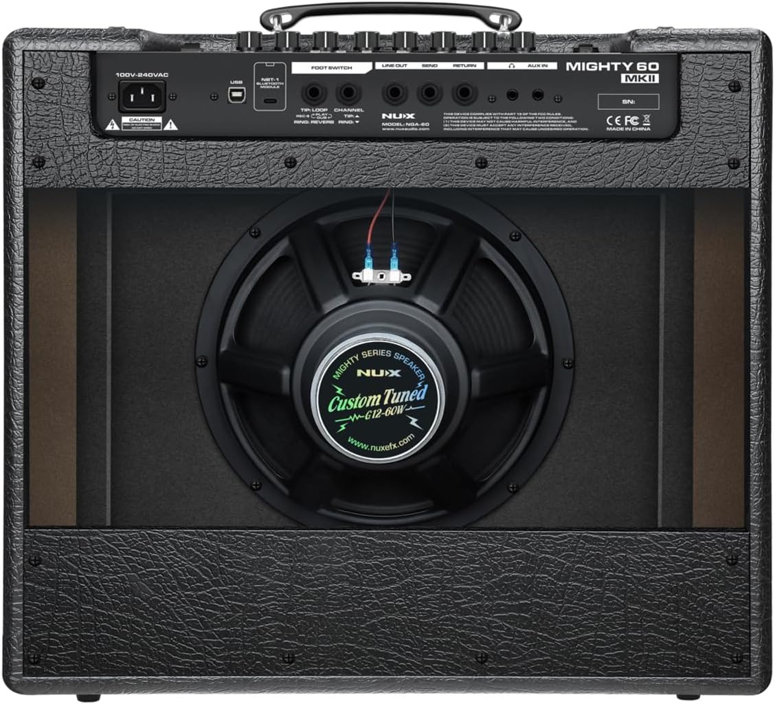 NUX Mighty 60 MKII 60 Watts Guitar Modeling Amplifier, Effects, 30s Phrase Loop with Auto Tempo