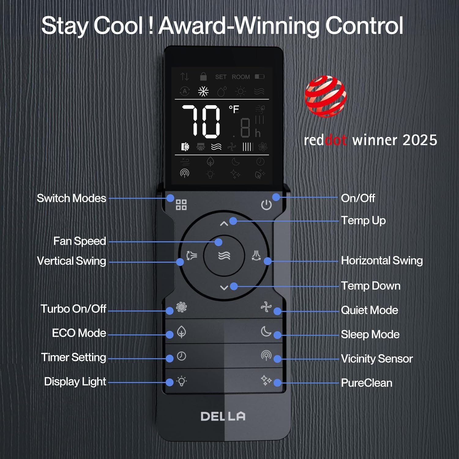 DELLA Hyper Heat Lower as -13℉ 12,000 BTU WiFi Mini Split,Work with Alexa,Energy Star 115V 23 SEER2,Cools Up to 550 Sq. Ft,Inverter AC with 1 Ton Pre-Charged Heat Pump & 16.4ft Installation Kits