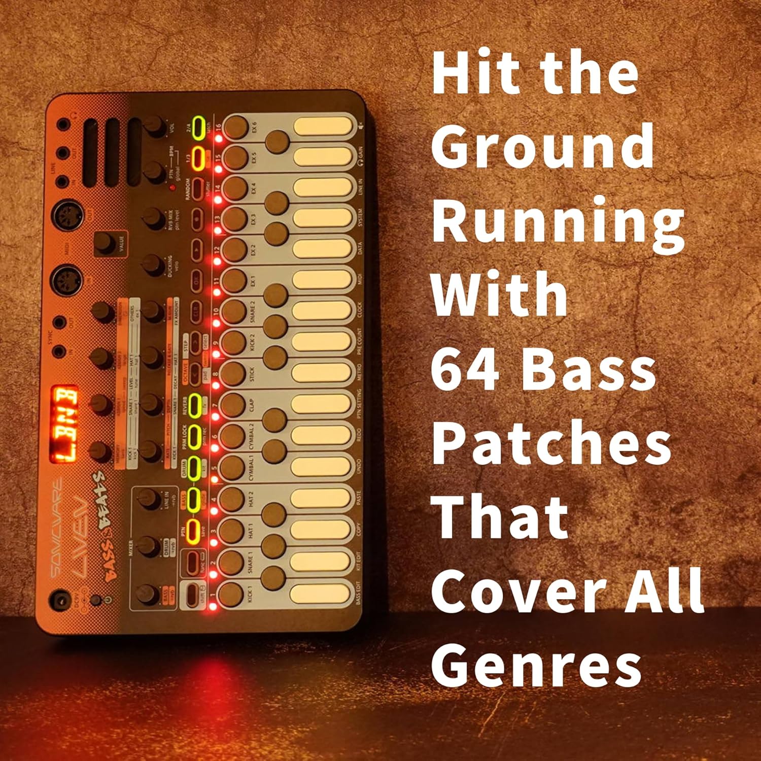 Sonicware Liven BASS&BEATS [Wavetable Bass Synthesizer and Drum Machine] Groove Box