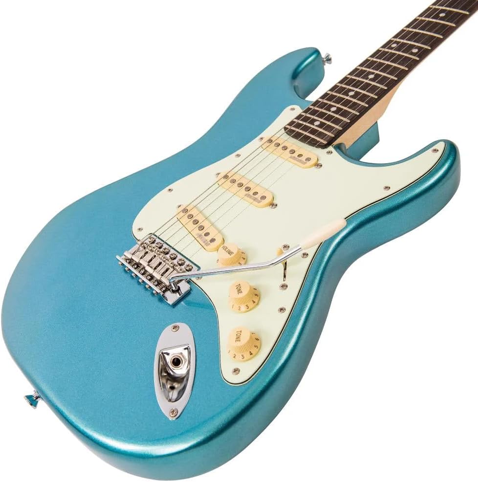 VINTAGE Electric Guitar, Right, Candy Apple Blue (V6CAB)