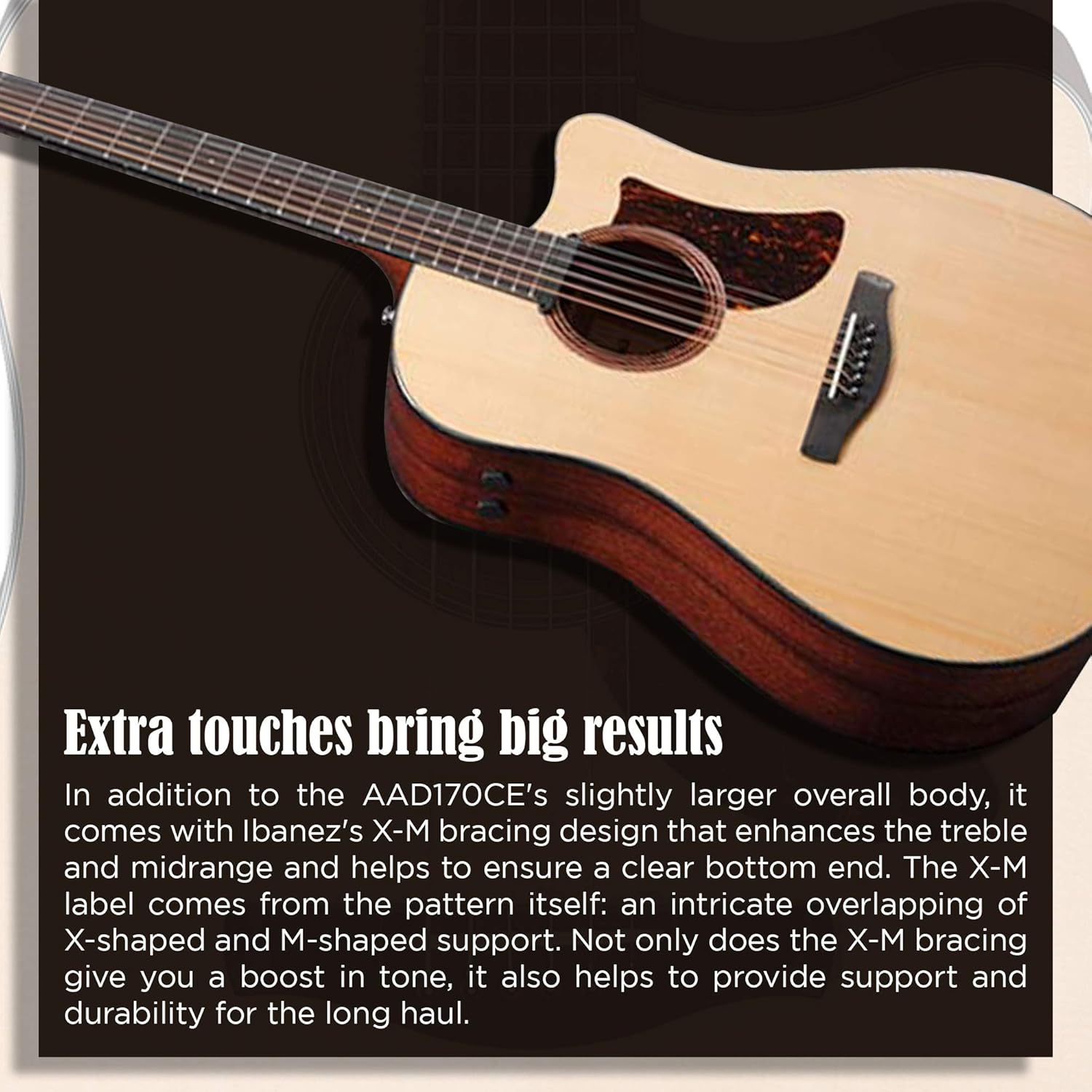 Ibanez Grand Dreadnought Acoustic Electric Guitar with Advanced Access Cutaway body