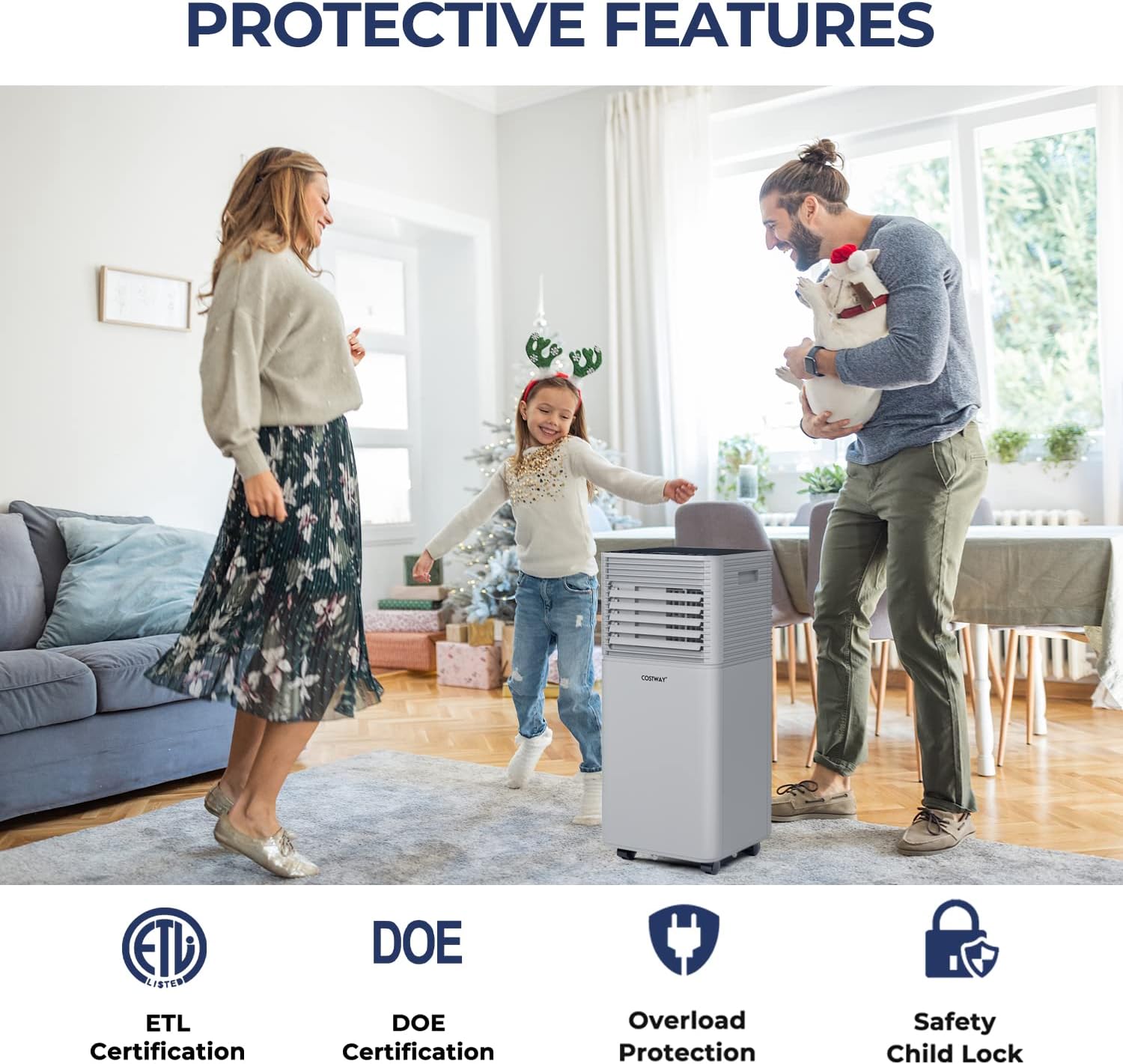 COSTWAY Portable Air Conditioners, 10000BTU Spaces up to 350sq.ft, with Remote Control, 24H Timer & Window Venting Kit, Multi-function AC Unit with Sleep Mode, for Bedroom, Living Room(10000BTU, Grey)