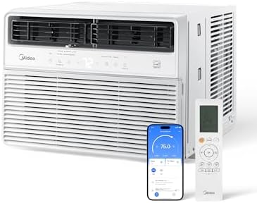 Midea 12,000 BTU Smart Inverter Window Air Conditioner with APP, Alexa Control, 115V AC Unit Cools up to 550 Sq. Ft, Quiet Operation, Energy Saving, Remote & Easy Installation Kit, White