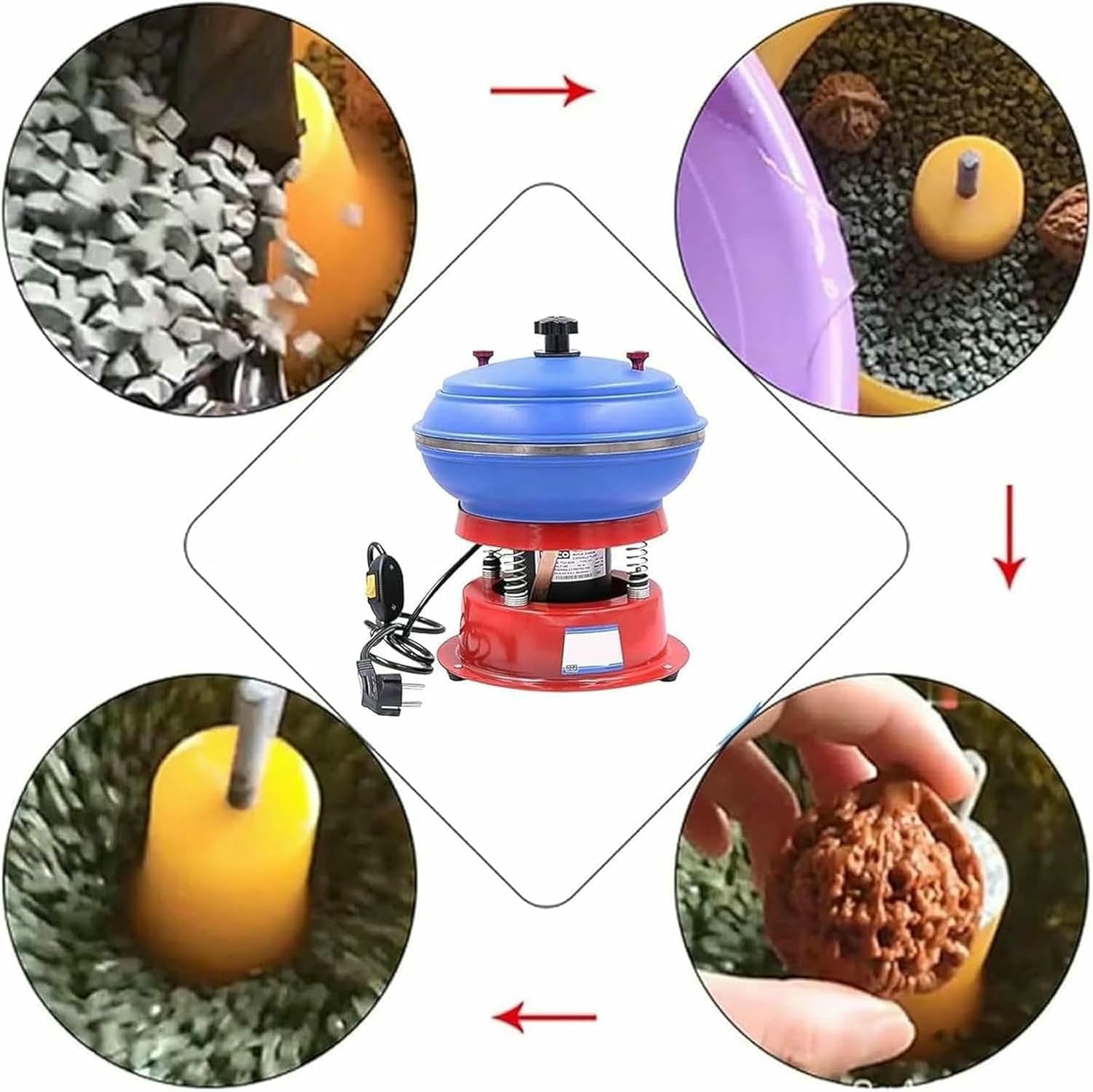 Vibrating Polishing Drum, Sleeve Polisher, Jewelry Accessories Vibration Polishing Machine, For Grinding And Polishing Workpiece Surface, Strong And Stable