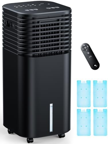 4-IN-1 Portable Air Conditioners, Evaporative Air Cooler w/ 4 Modes & 3 Speeds, 15H Timer for Smart Auto-off, 2-Gal Tank for 20H Cooling