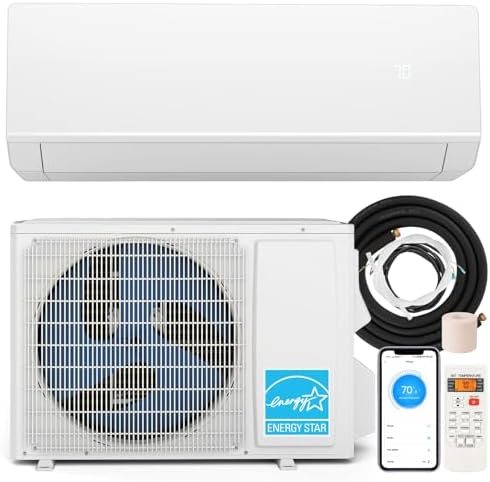 SIMOE 24,000 BTU Wifi Enabled Mini Split Air Conditioner & Heater with Inverter, SEER2 25, 220V, Cools Up to 1500 Sq.Ft, Compatible with Alexa, Pre-Charged Heat Pump, White