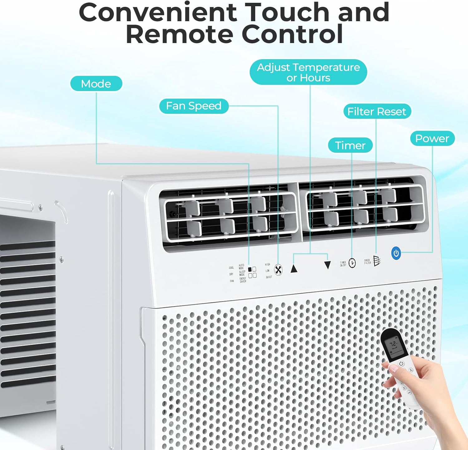 Antarctic Star U-Shaped Air Conditioner Window Unit 10000BTU, Cools up to 450 Sq. Ft, Quiet Window Air Conditioner, Saddle Window AC Units with Full Window View, Energy Saving, 6 Modes, CEER 11