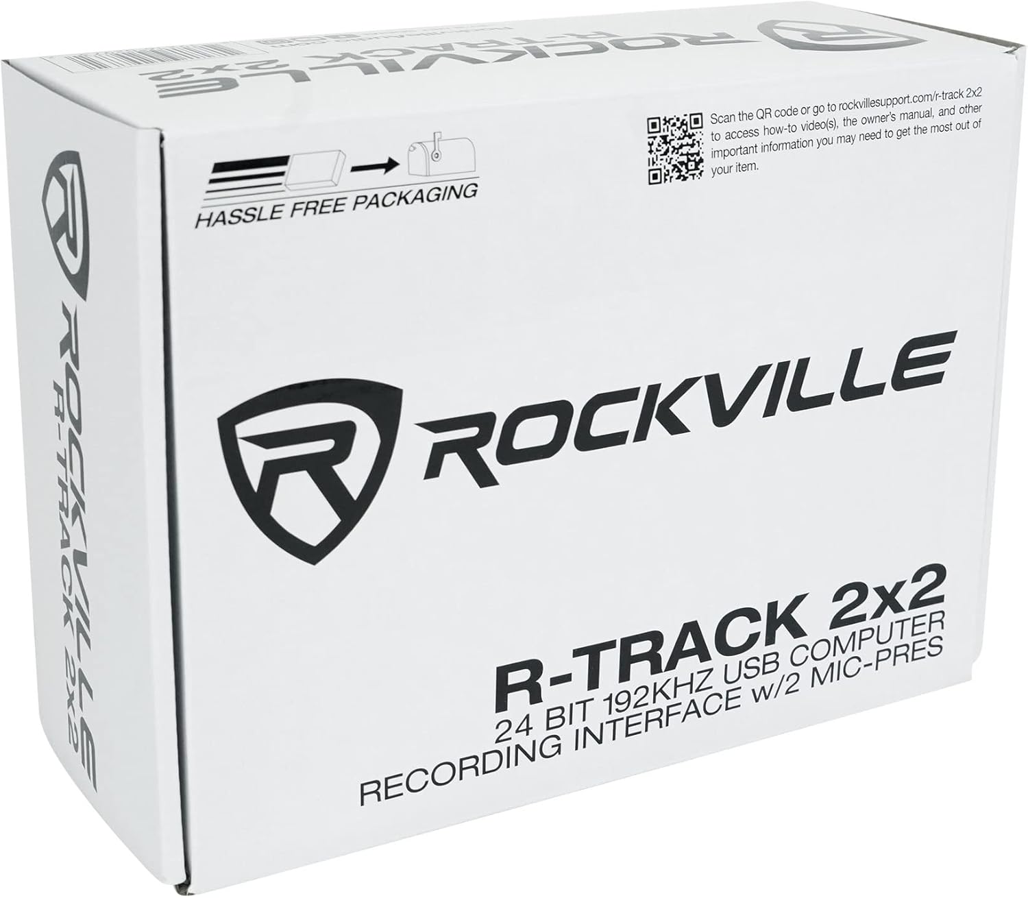 Rockville R-TRACK 2x2 USB 2.0 Audio Interface, 24-Bit/192kHz, 2 Mic-Pres with Combo Jacks, MIDI I/O, Phantom Power, for Studio Recording and Podcasting