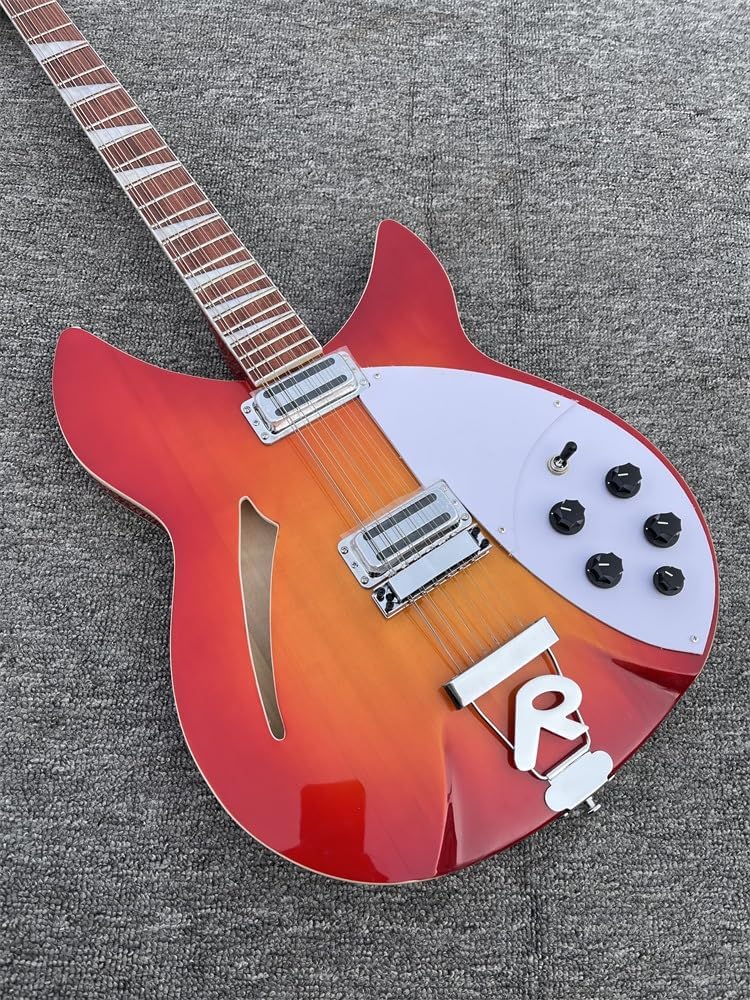 Custom 12 String Electric Guitar 360 Basswood Body Rosewood Fretboard 'R' Tailpiece Burst Color