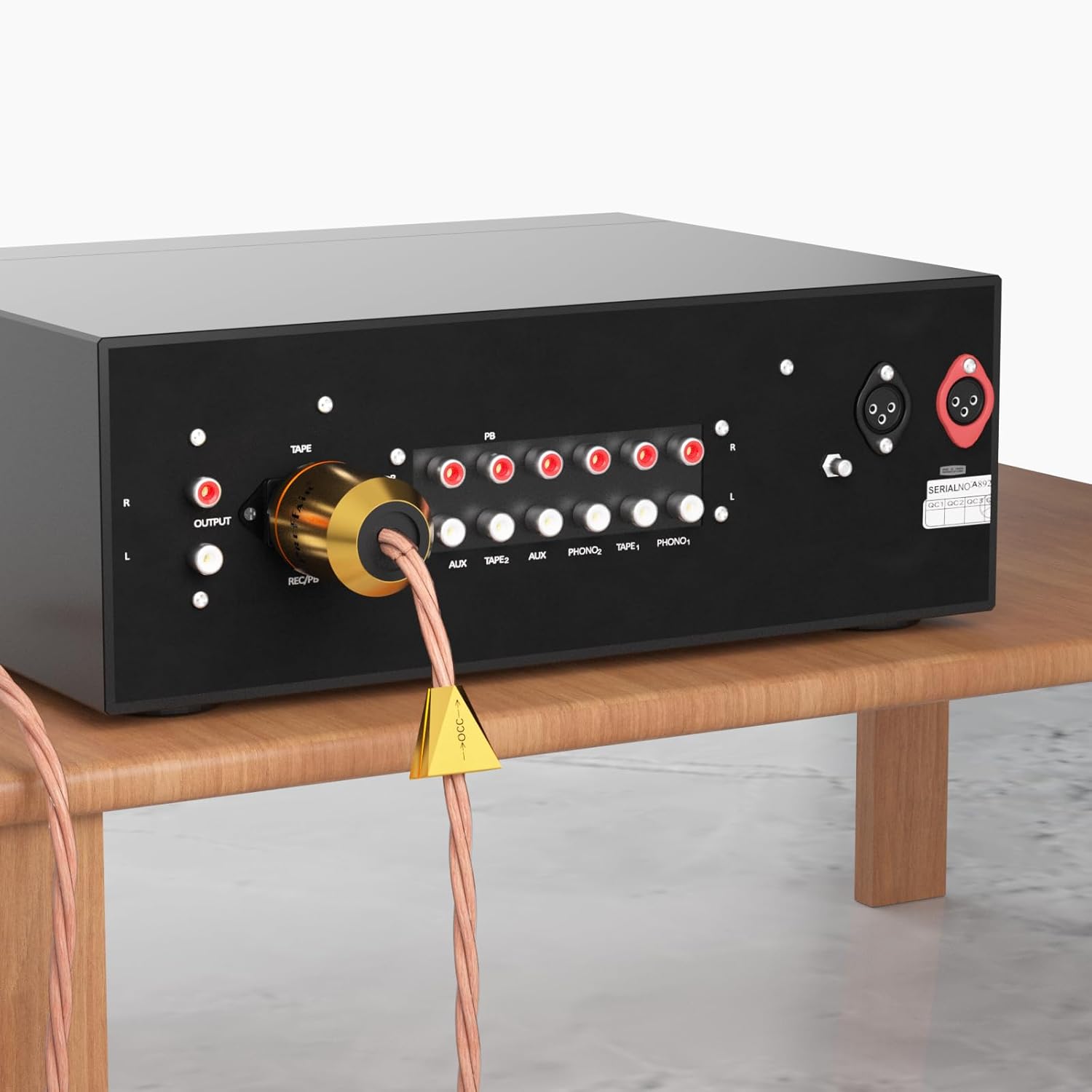 Preffair X461 OCC 5N Copper AC Power Cables 15AWG/4 x 1.5mm2 Wires with Gold Plated US 3 Prong-C15 IEC320 Power Connectors for Audiophile Subwoofer, Turntable, AMP, DAC (2M/6.6FT, X461P102G)