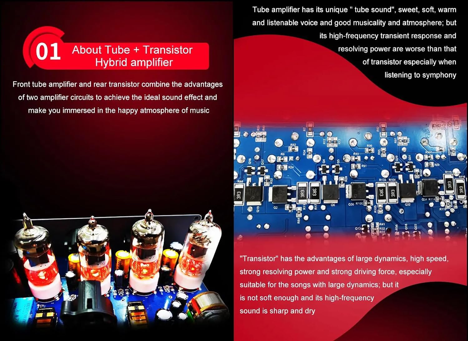 xDuoo MT-604 Balanced Tube Amplifier Headphone amp - Four 6J1 Tubes for pre-amp, Transistor for Class-A Amplifier