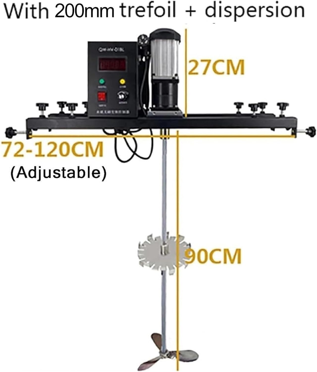 IBC Agitator, 980W Electric Tank Mixer Machine, with Support Hanger, Folding Propeller, 0-3000Rpm Speed Adjustment, for Ink Dissolver Agitator,Packageb(Packagea)