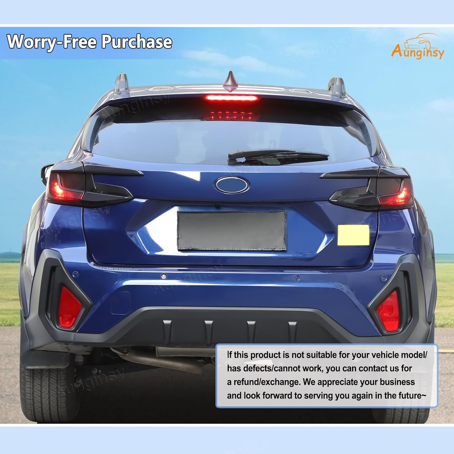 Car Rear Tail Light Lamp Cover Compatible with Subaru Crosstrek GU 2024 2025 Taillight Lamp Shell Shade Frame Bezels Trim Frame Rear Headlight Decorative Cover Protector ABS Exterior Accessories