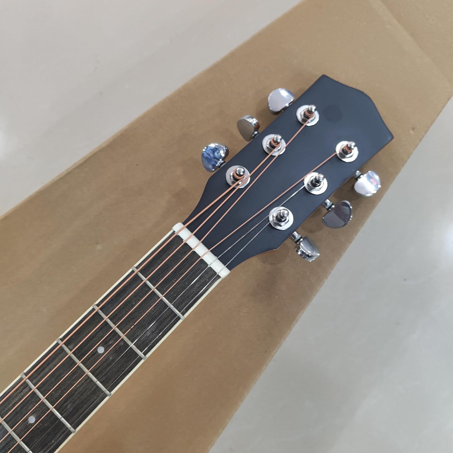 Acoustic Guitar, Pink, 6-String with Decorative Rosette