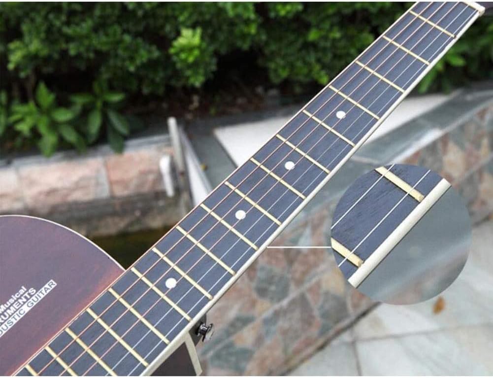 Full Size Guitar Acoustic Guitar Adult Beginner Practice 41 Inches Folk Pop Music Rock Loud Sound Travel Musical Instruments Beginner Acoustic Guitar Starter Package Student G (Orange Long)