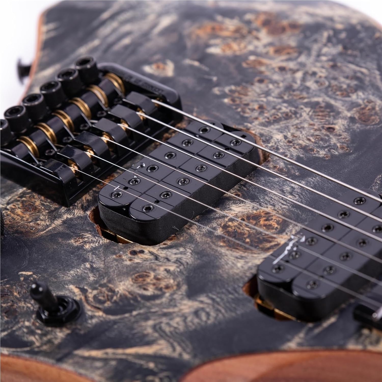 Beginner Electric Guitar Kits 6 String 24 Fret Headless Jazz Electric Guitar(Blue)