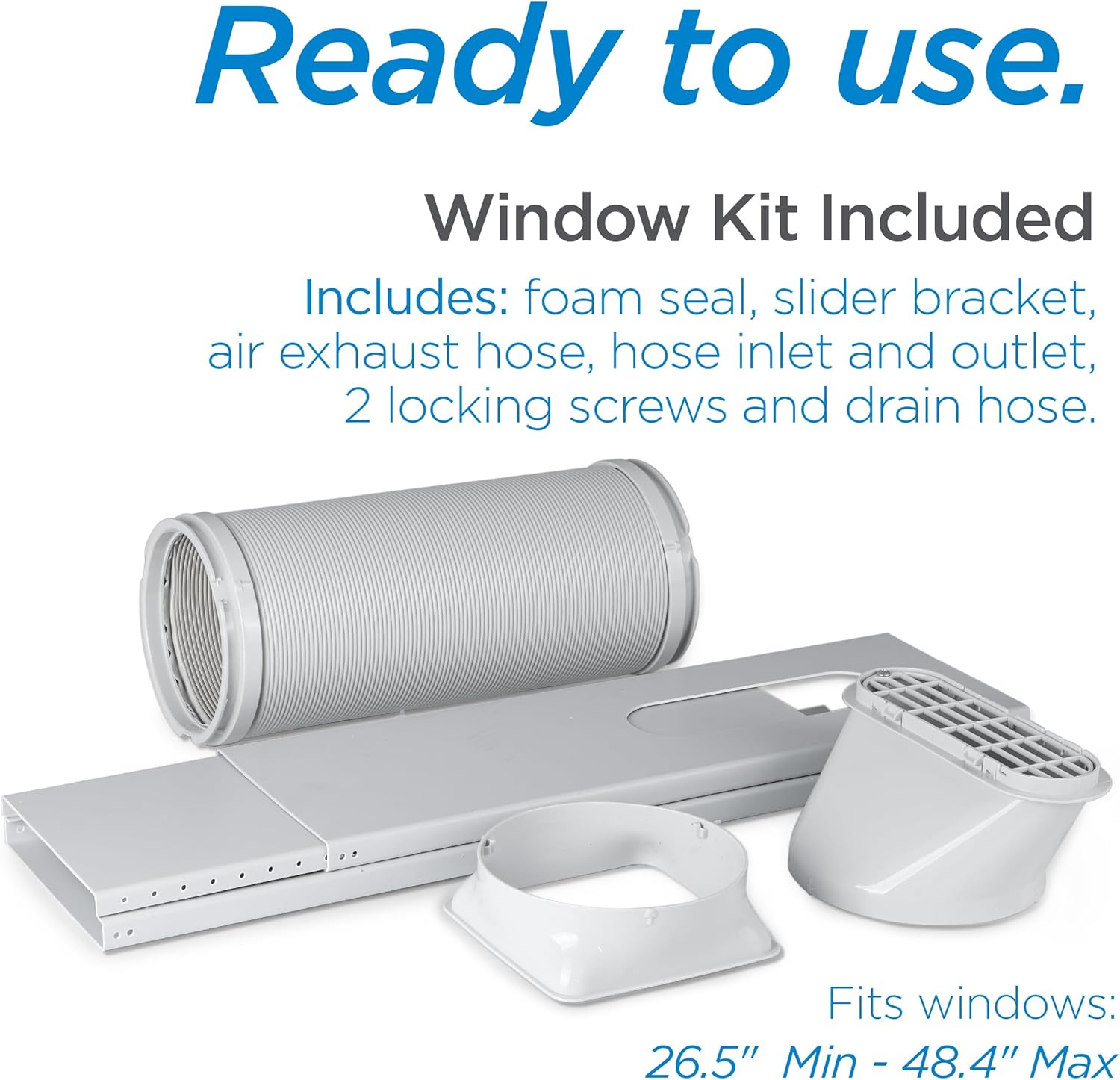 BLACK+DECKER Portable Air Conditioner, 12,000 BTU (8,000 BTU SACC) for Rooms up to 550 Sq. Ft., Portable AC with Follow Me Remote Control and Window Kit, BPACT12WT, White