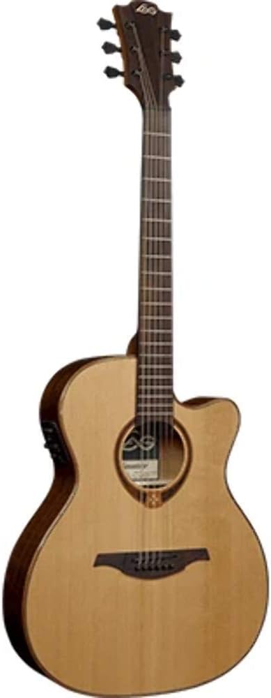 LAG Tramontane Auditorium Cutaway Electro Acoustic Guitar Natural Finish