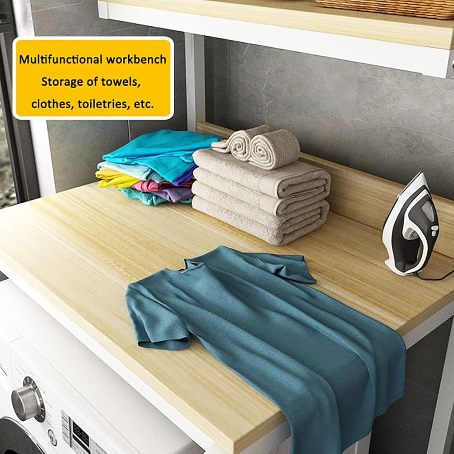 Balcony Washing Machine Drum Holder Storage Holder Washing Machine Upper Space Holder Bathroom Holder (Black C)