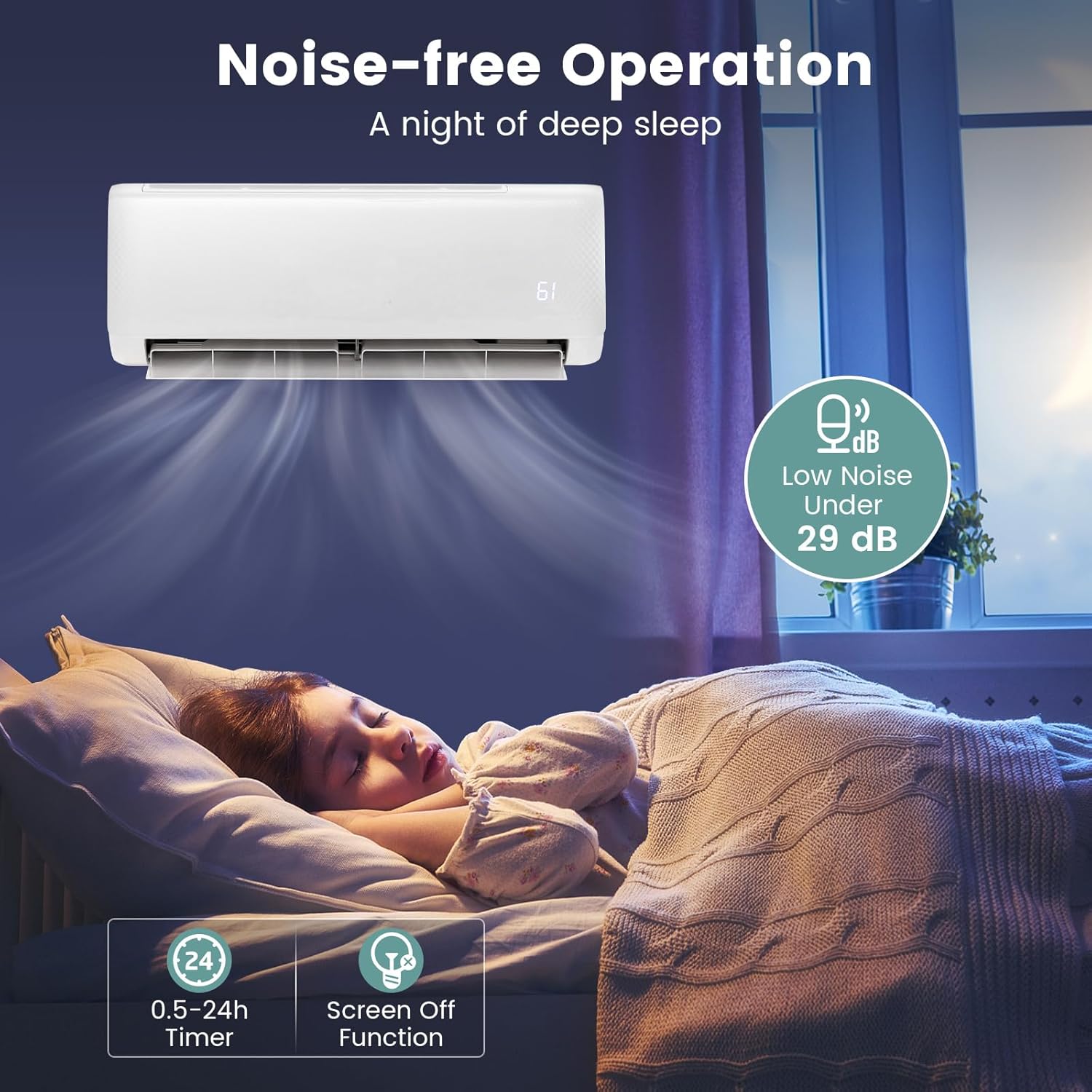 ARLIME Mini Split AC/Heating System, 18000 BTU 21 SEER2 Energy Saving Split Air Conditioner w/ 1.5 Ton Heat Pump & Installation Kit, Washable Filter, Ductless AC Unit Cools Up to 1250 Sq.ft, 230V