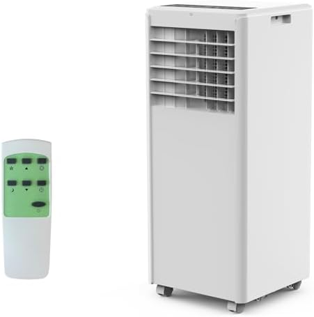 8000 BTU Portable Air Conditioner for Large Rooms Up to 450 Sq.Ft – Quiet Operation, Remote Control, 24H Timer, with Fan & Dehumidifier – Ideal for Bedrooms & Apartments