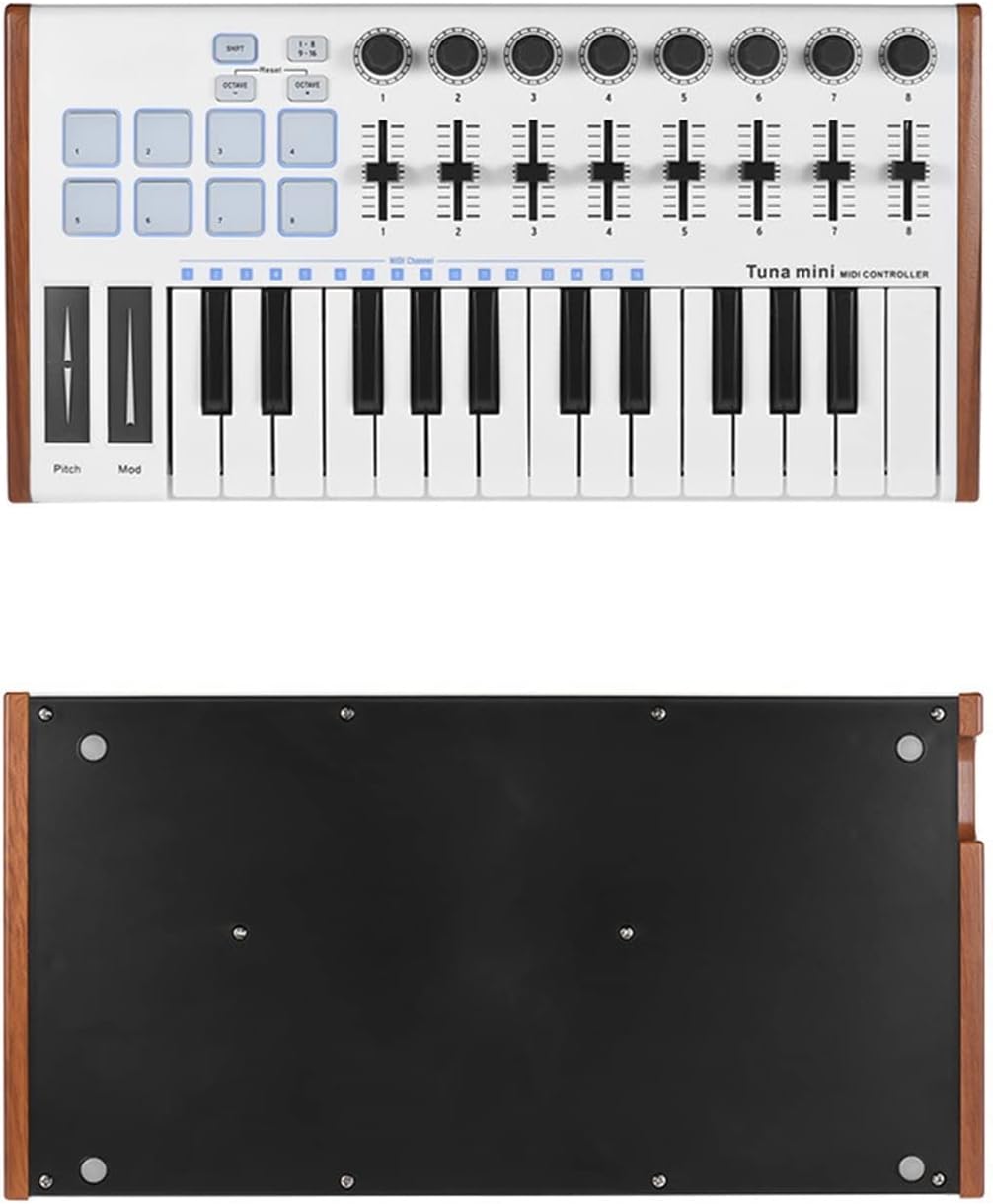 Keyboard Piano 25-Key USB MIDI Keyboard Controller 8 RGB Backlit Trigger Pads with 6.35mm Pedal Jack Portable