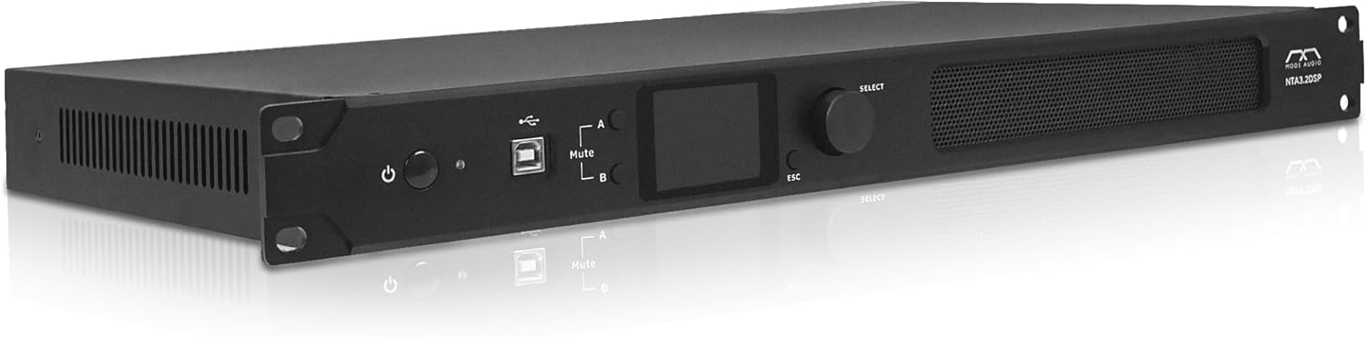 Sound Town MODE Audio Network 2-Channel PA/DJ Power Amplifier 2 x 450W, with DSP, FIR, Dante, PA Speaker Management with Display, Supports Low-Z 70V/100V (NTA3.2DSP)