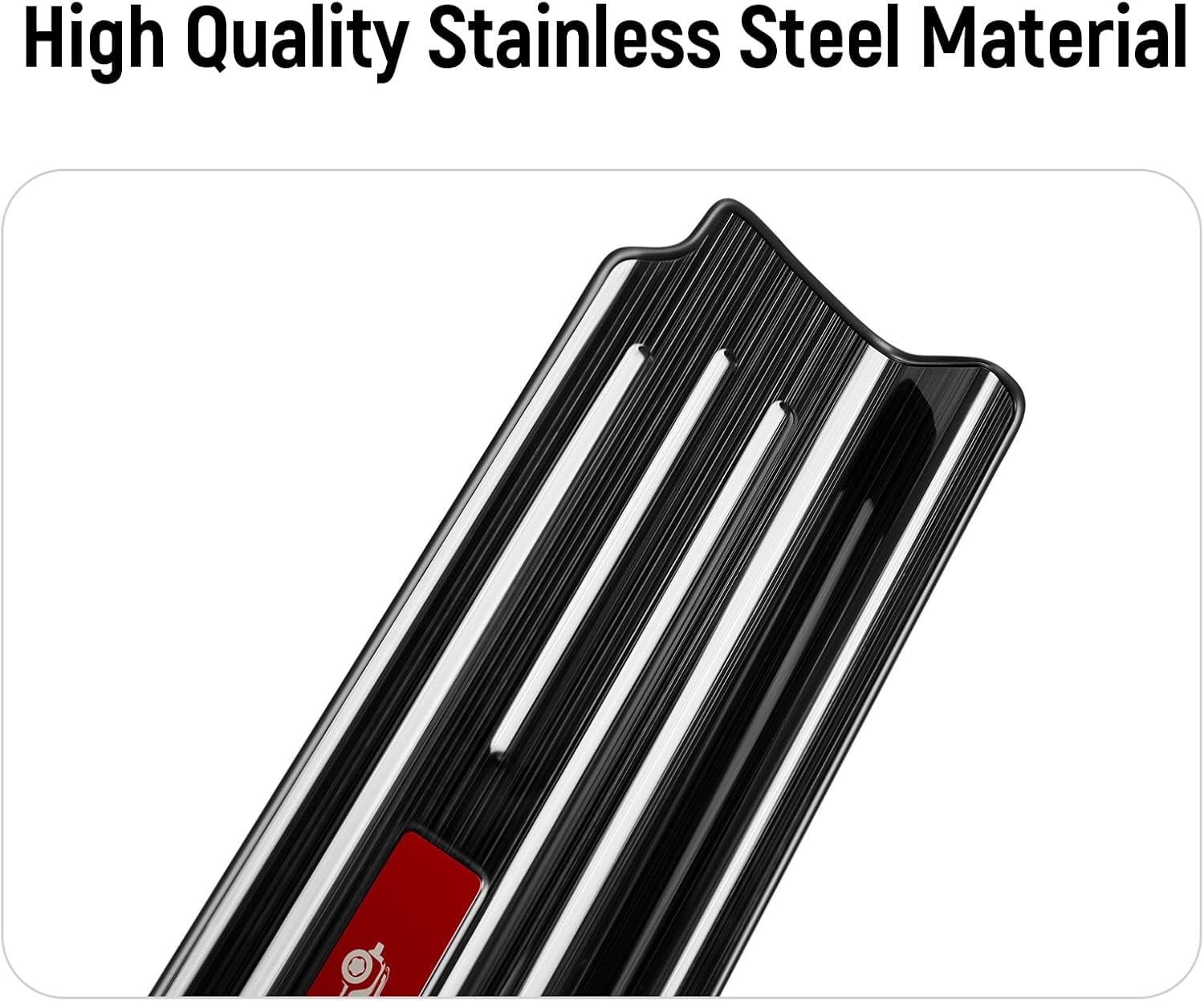 4PCS Door Sill Guards for Jeep 2018-2025 Wrangler JL JLU & 2020-2025 Gladiator JT Accessories Stainless Steel Material Red Trim Door Sill Protector Black Brushed Front Rear Door Entry Guard