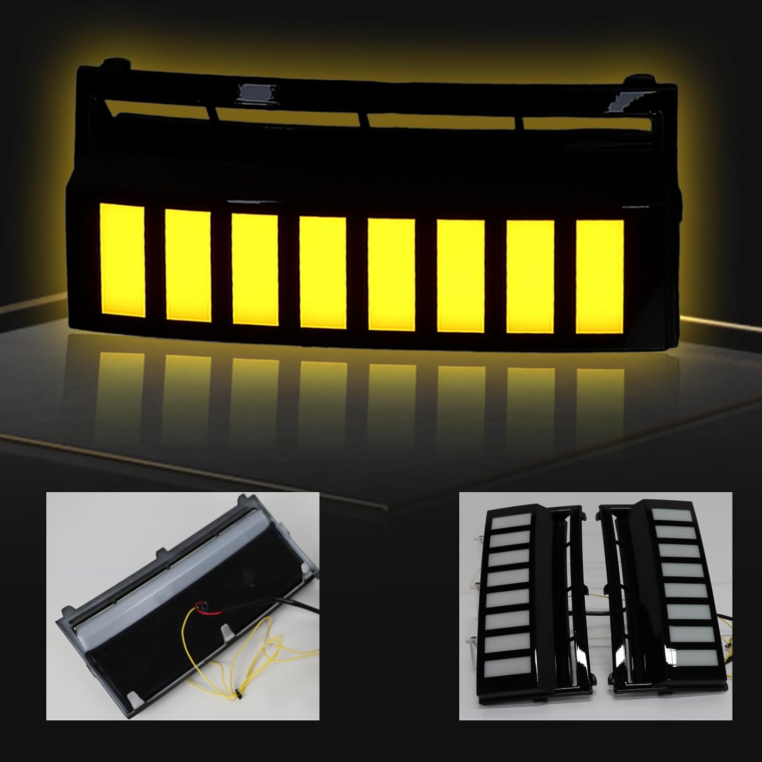 LED Front Bumper Fog light DRL Amber Sequential Turn Signal Lamp Feature Kit for Hyundai Santa Fe 2024 2025 Replacement Front Bumper Air Intake Trim Accessories,2pcs