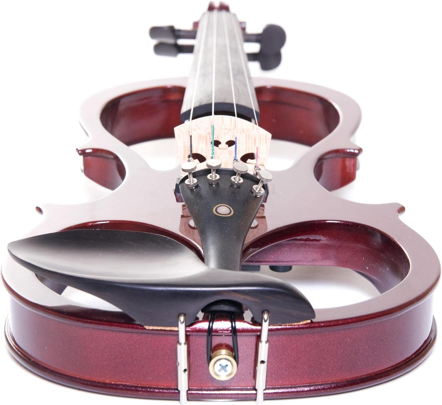 Cecilio 4/4 Full Size Electric/Silent Violin, Mahogany Metallic Varnish, Hand-Carved Maple Body, Full Set with Case, Headphones, Electric Violin Kit for Beginners & Professionals