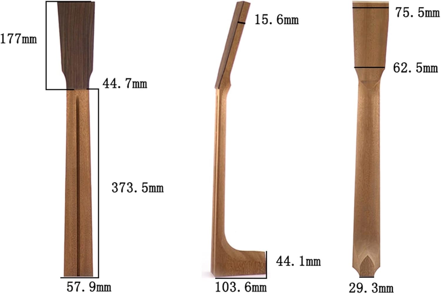 TSTS Unfinished Acoustic Guitar Neck 650 String Long Dovetail Handle Head Making Guitar Repair Parts Materials Guitar ​Neck Replacement (Color : 3)