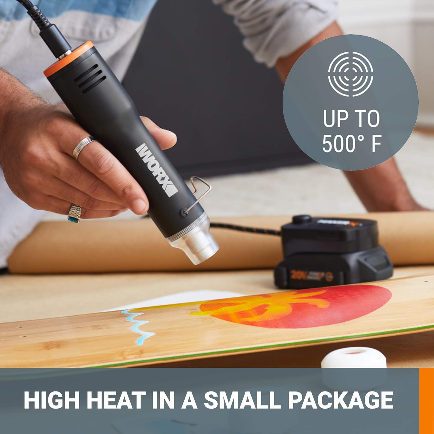 Worx WX989L 20V MAKERX 2-Pc Combo Kit - Rotary Tool + Heat Gun w/ 42 Accessories