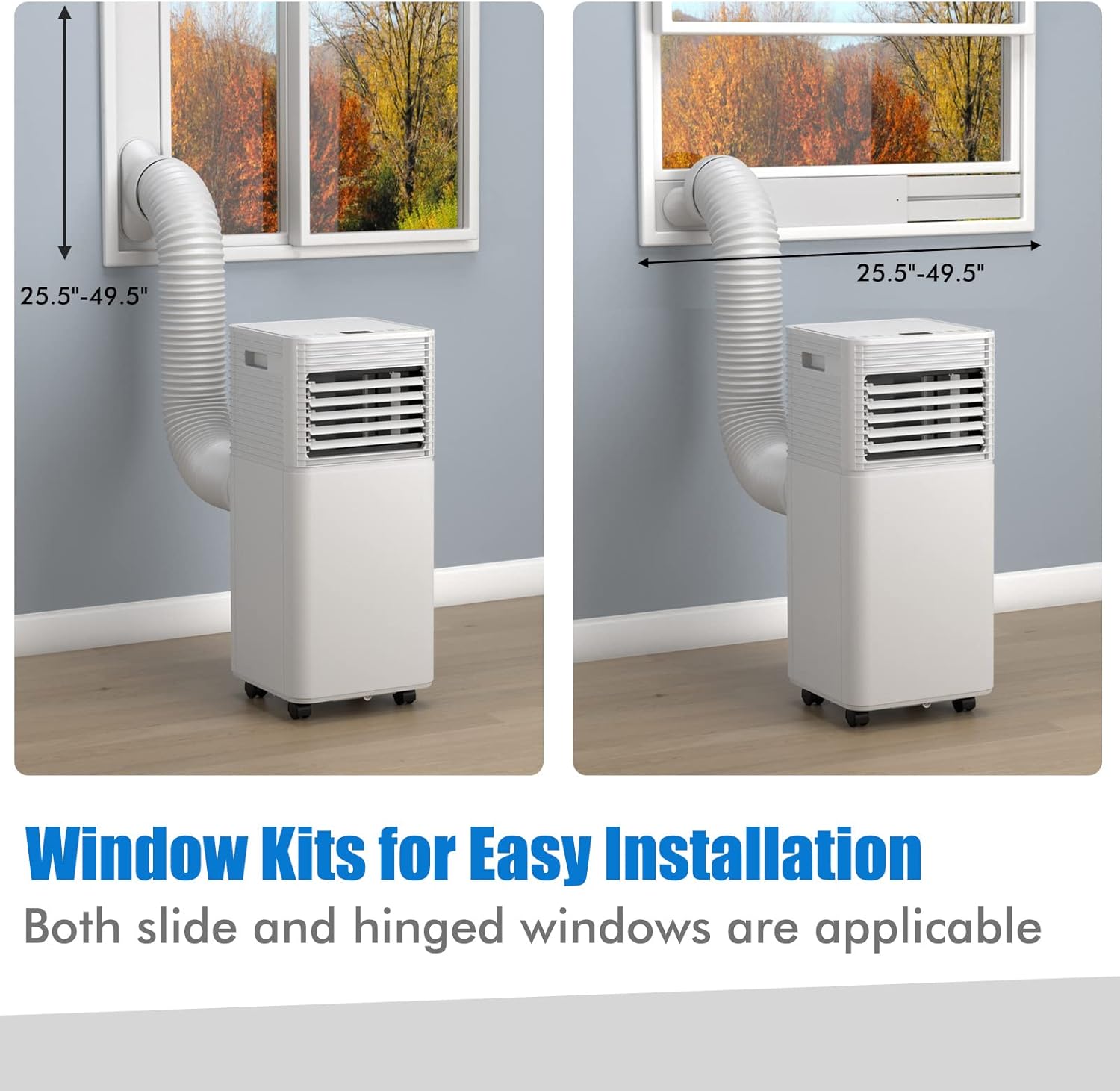 GOFLAME Portable Air Conditioner, 10000 BTU Powerful AC Unit with Remote Control and 4 Universal Casters, 3-IN-1 Air Cooler & Dehumidifier & Fan with 24H Timer for Living Room, Bedroom, Office, White