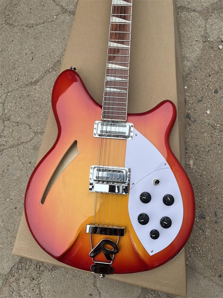 Custom 12-string electric guitar, electric guitar, sunburst color, rosewood fingerboard