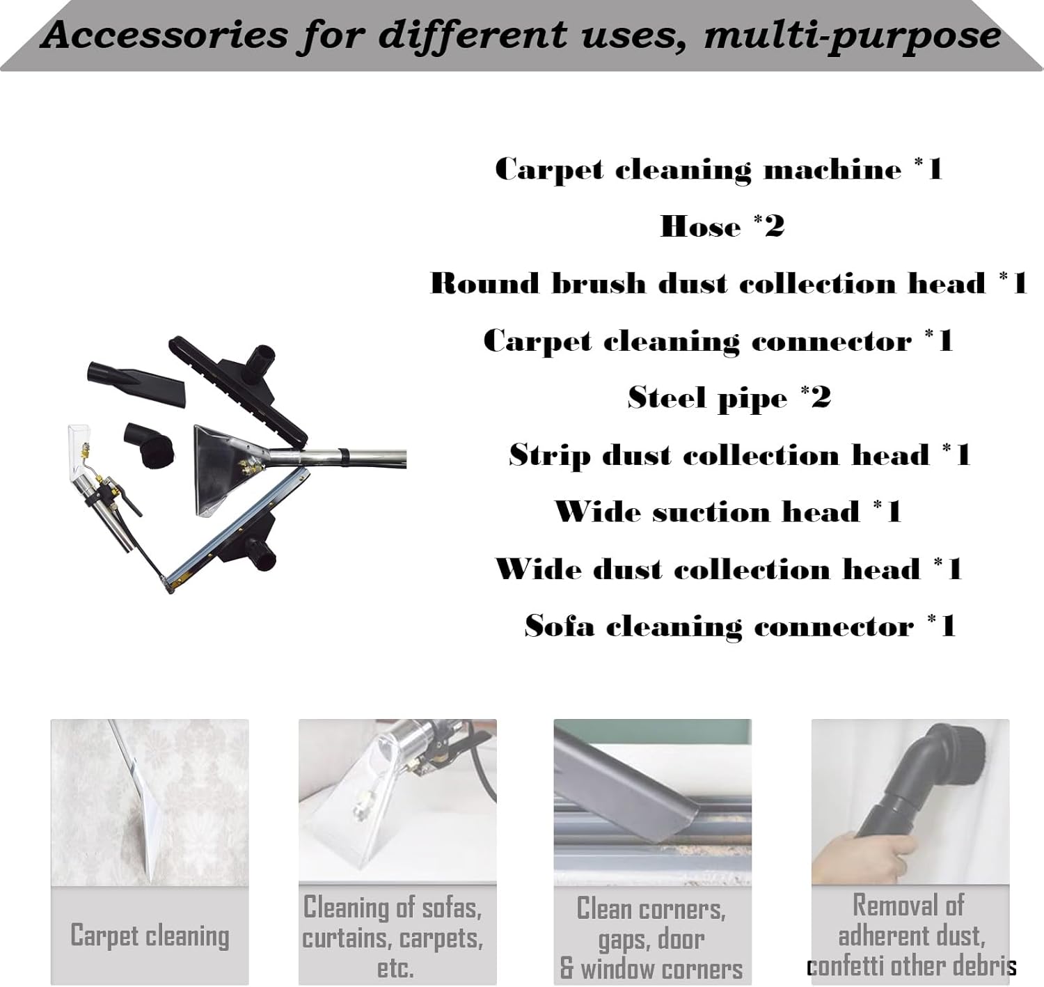 40L Wet & Dry Vacuum Cleaner Carpet Cleaner 3IN1 Commercial Multifunction 1000W Carpet Floor Extractor 110V