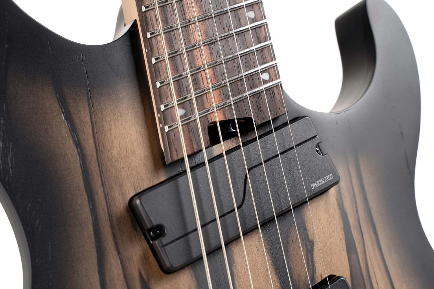 Cort KX507MS-NBB KX Series 7-String Multi-Scale Solid Body Electric Guitar, Pale Moon Ebony