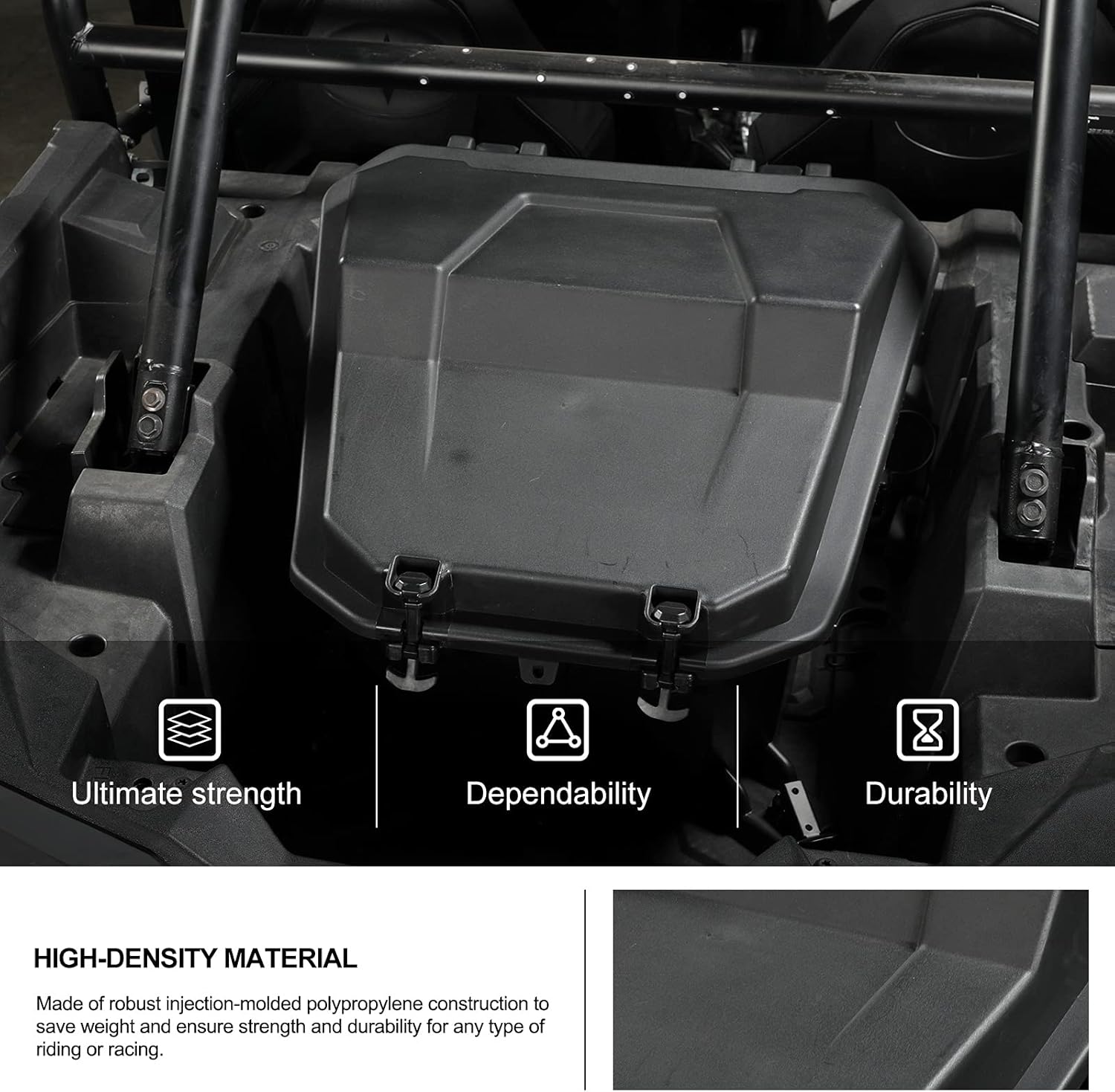 KIWI MASTER Rear Cargo Box for 2014-2023 Polaris RZR XP 1000 900 Turbo, 2020-2026 RZR Trail/S Accessories Replace OEM # 2881193 Waterproof 69 QT Bed Storage Bin