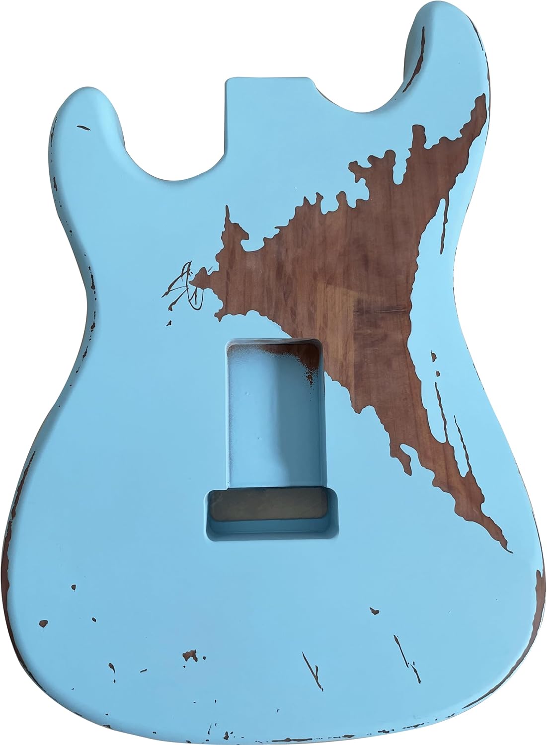 Relic Electric Guitar Body Stratocaster Style Nitro Top Alder Wood DIY Guitar Body Heavy Relic Guitar Body S-S-S pickups Blue
