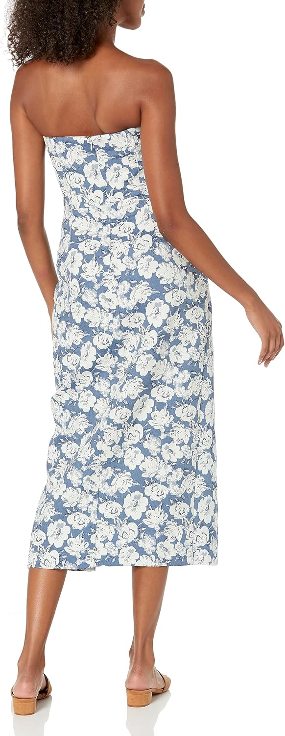 Shoshanna Womens Jolanda Strapless Jacqaurd Midi Dress