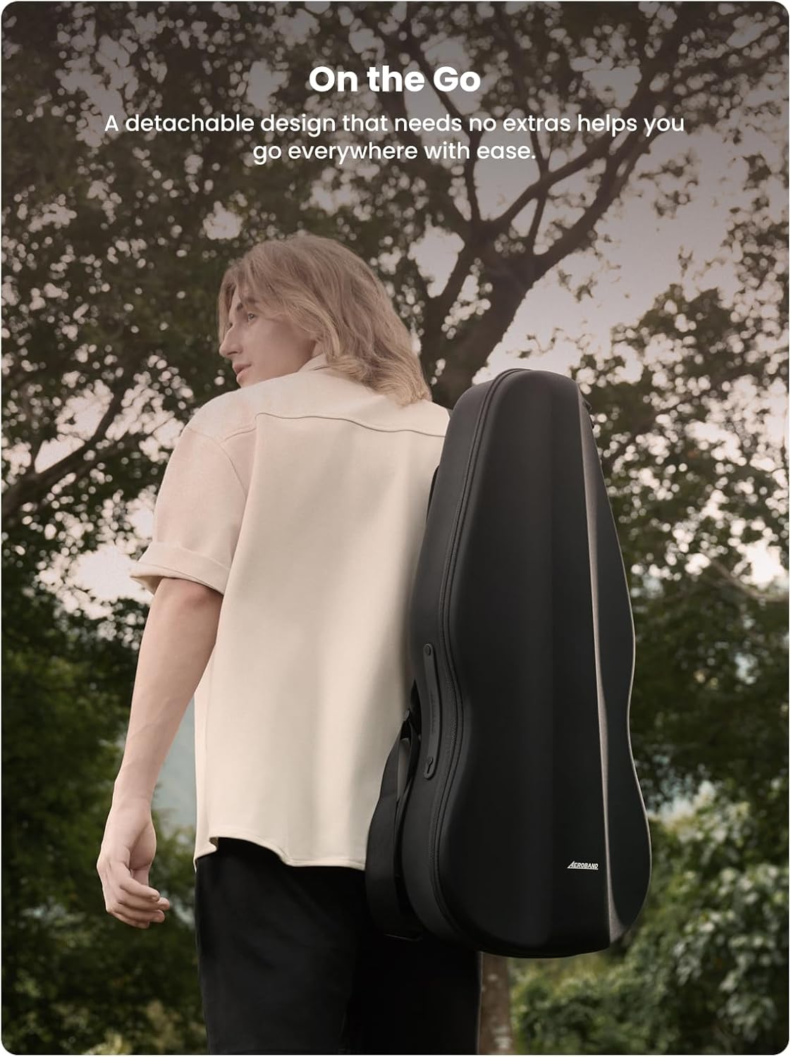 AeroBand Guitar Smart Guitar With Silicone Strings, Travel Silent Guitar With Detachable Fretboard, Headphone Jack, Built-in Speaker and Drum system, Aeroband APP Play, MIDI