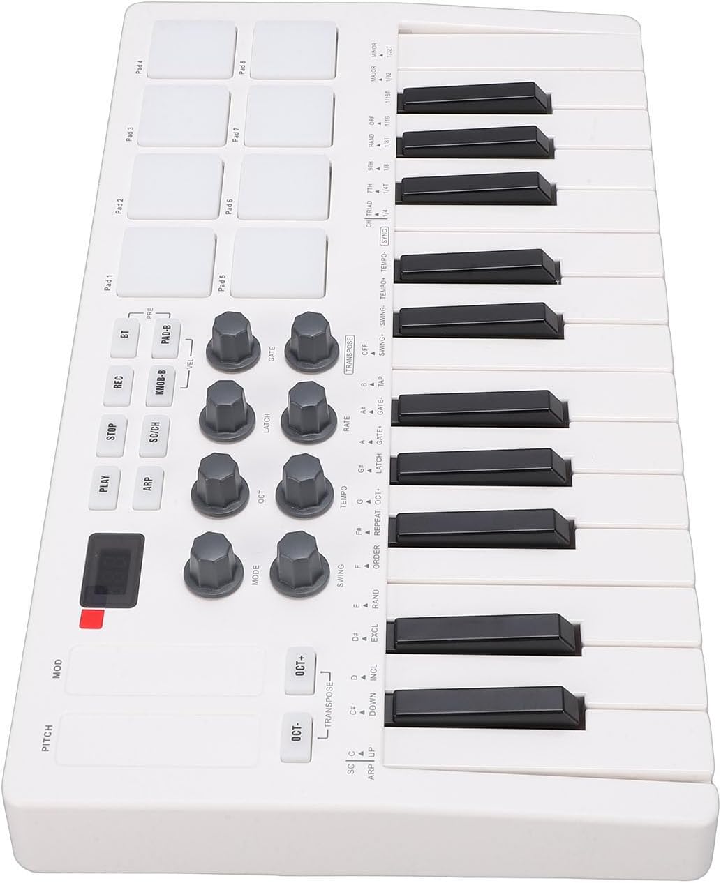 GOWENIC 25 Key MIDI Keyboard Controller with 8 Backlit Drum Pads 8 Knobs, Portable Beat Maker Machine, Music Production Software for Computer Recording, Music Production