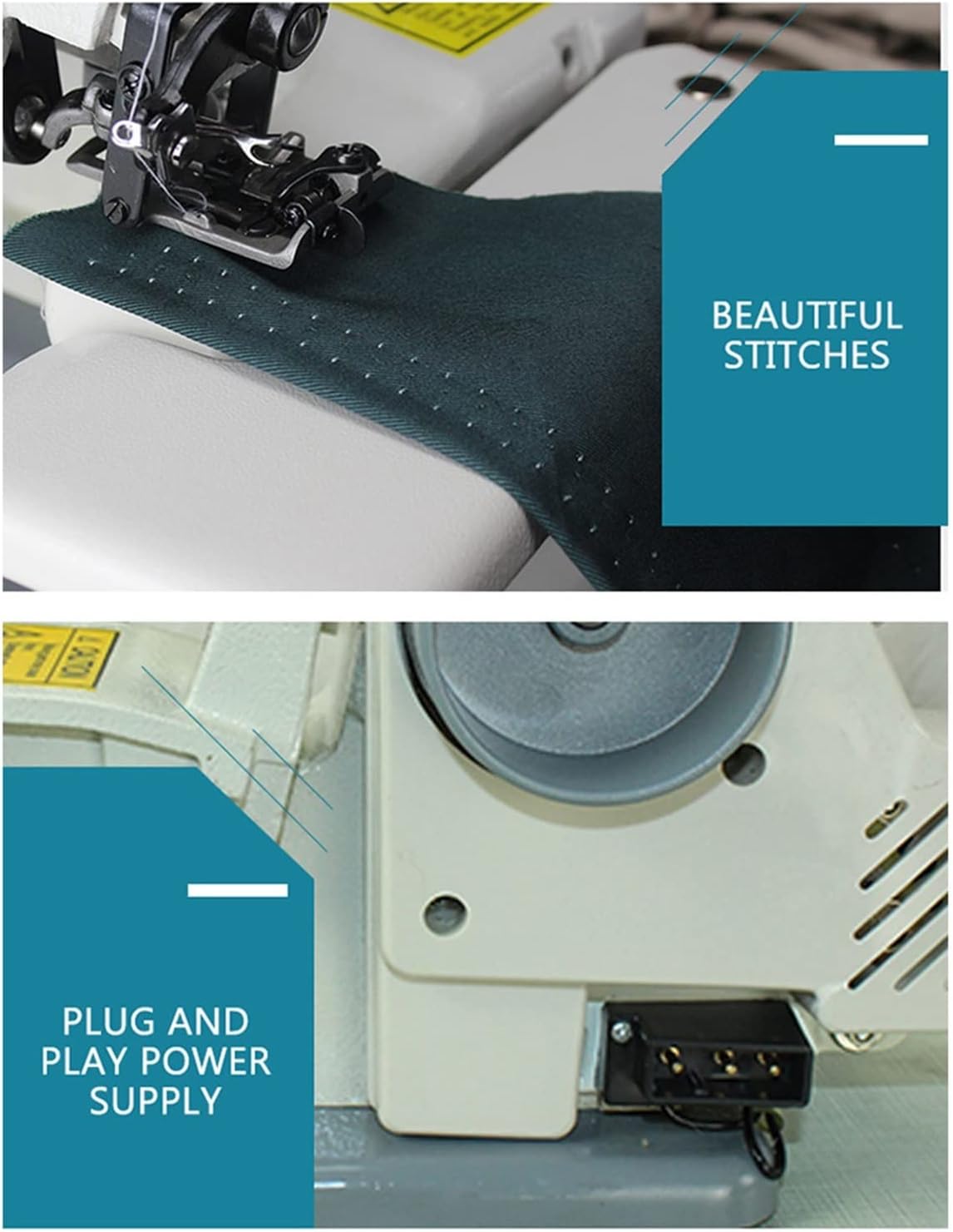 120W Household Sewing Machine Desktop Blind Stitching Machine Direct Drive Clothes Fabrics Overlock Sewing Machine KX500 with Efficiency