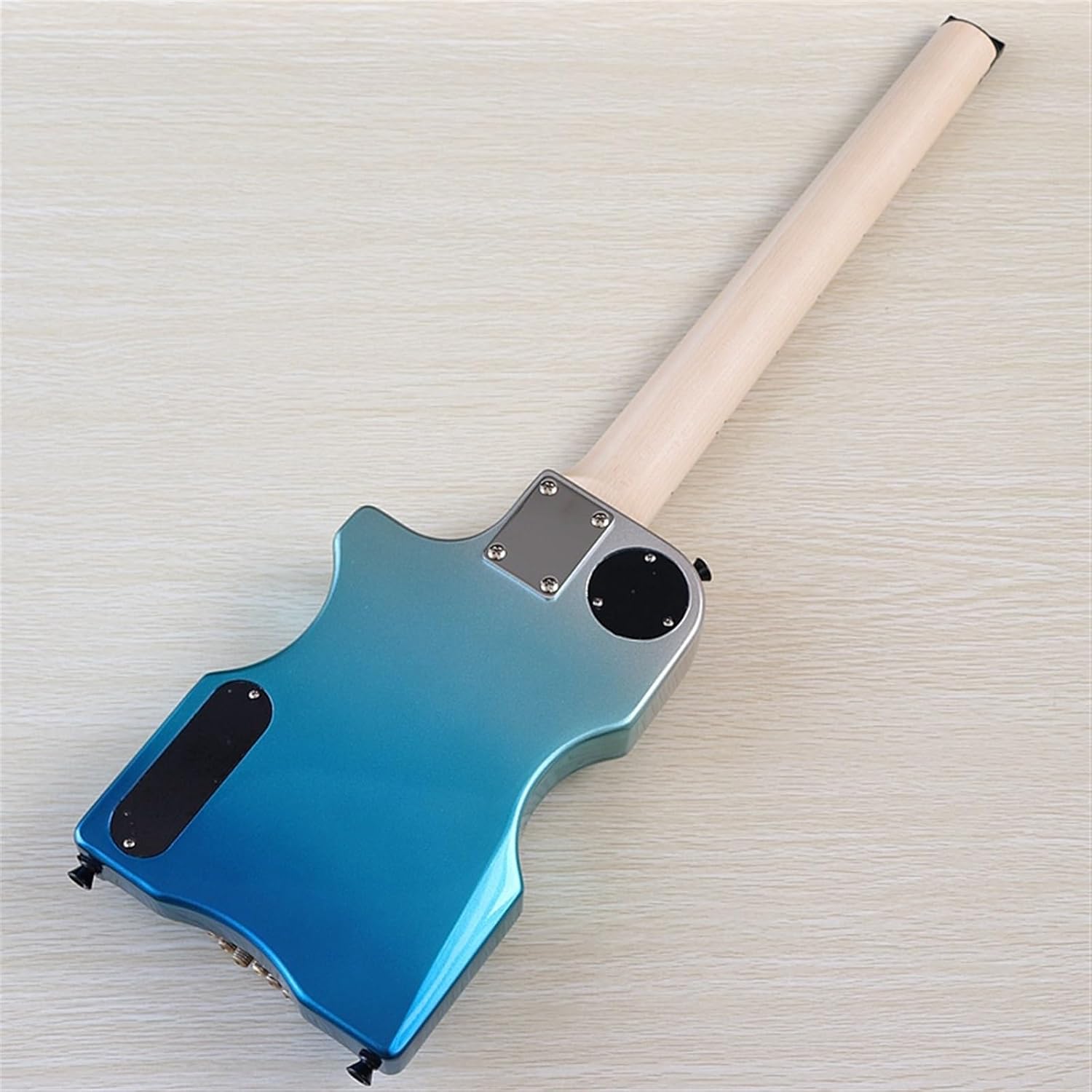 Mini Portable Guitar 6 String Travel Headless Electric Guitar 30 Inch High Gloss Finish Solid Basswood Body Professional Headless Guitar (Color : 02)