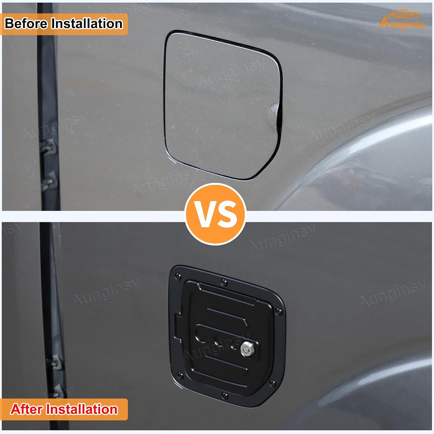 Car Fuel Tank Cap Replacement Anti-theft Lock Cap Compatible with Nissan Frontier 2009-2017 Accessories, Car Door Gas Caps Tank Trim Cover Fuel Filler Protector with Key/Lock, Only Fit 2-Door Version