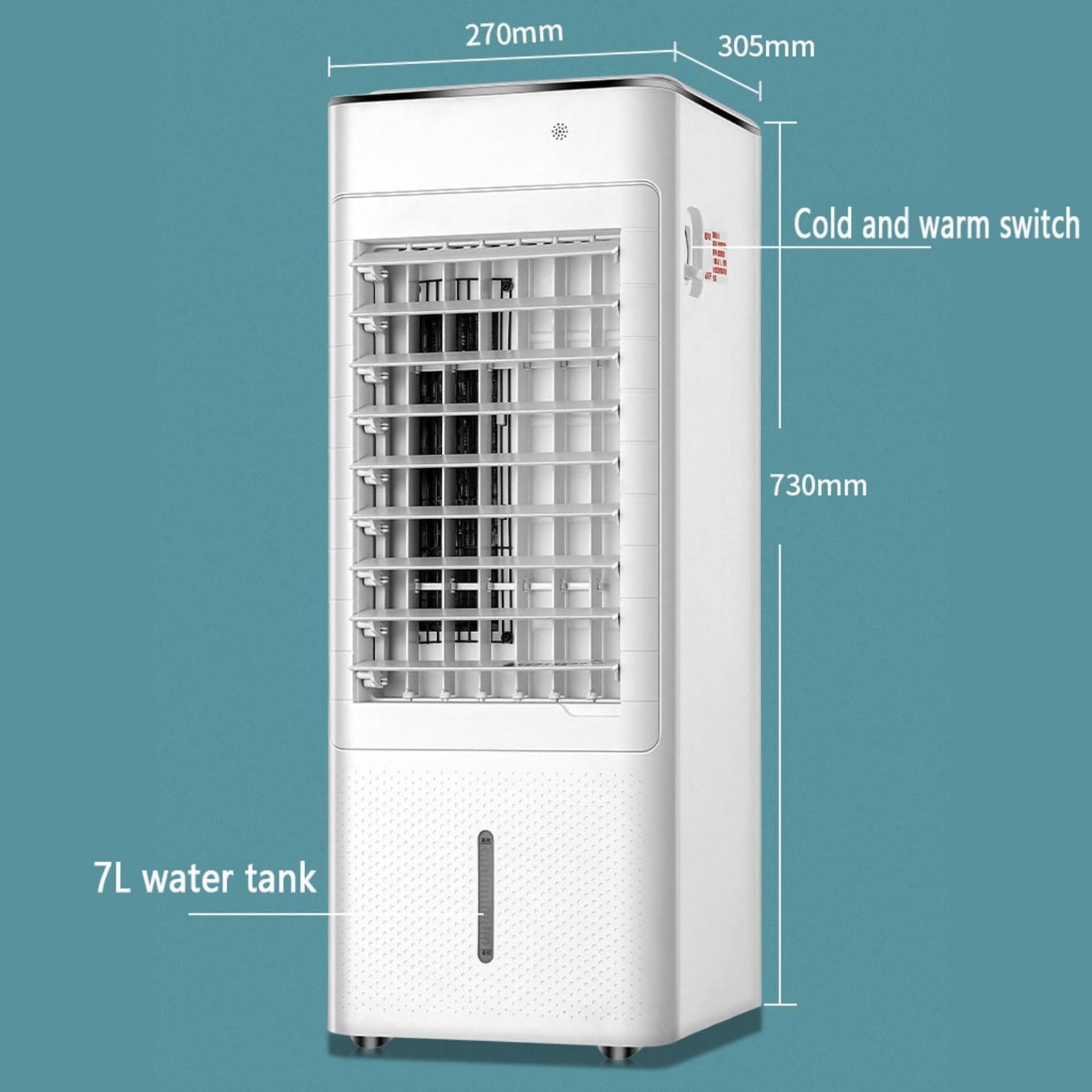 Portable Air Conditioner 7LTank Evaporative Air Cooler 4 in 1 Mobile Heater Cooling Fan Humidifier with 12H Timer 3 Speeds 120° Oscillating Air Coolers for Home Room Office No Hose Needed