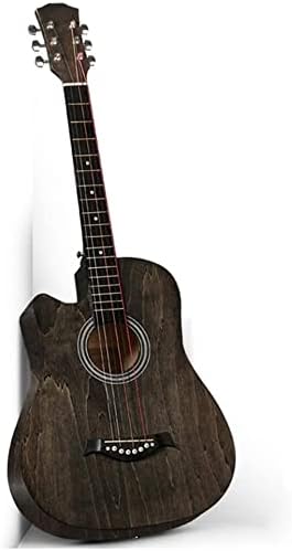 Full Size Guitar Acoustic Guitar Classical Guitar Student Practice Outdoor Carrying Sound Sweet Metal String Basswood Beginner Acoustic Guitar Starter Package Student G (B Brown)