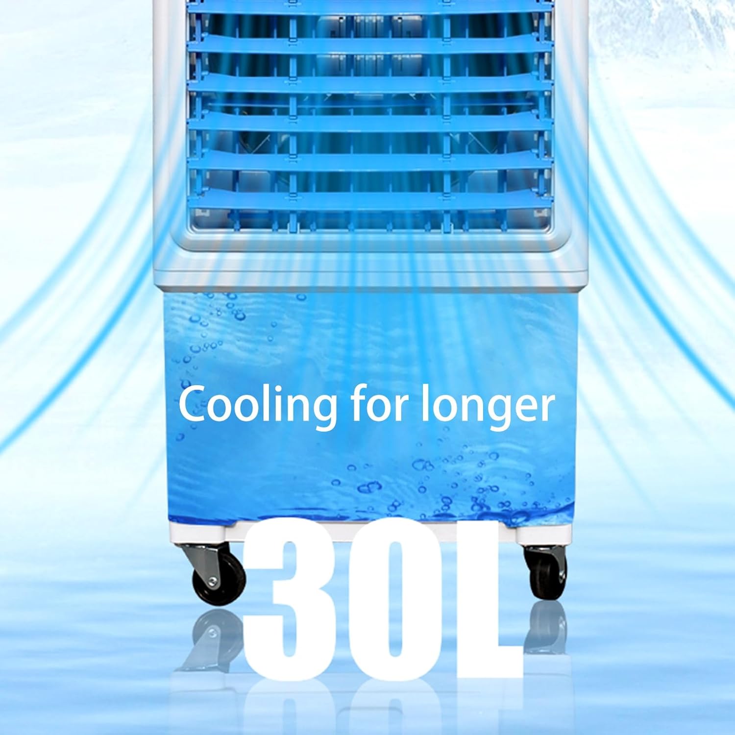 Portable Swamp Cooler, Evaporative Air Cooler with Water Tank and 3 Speed, Powerful Air Conditioner for Garage, Yard, Commercial Use